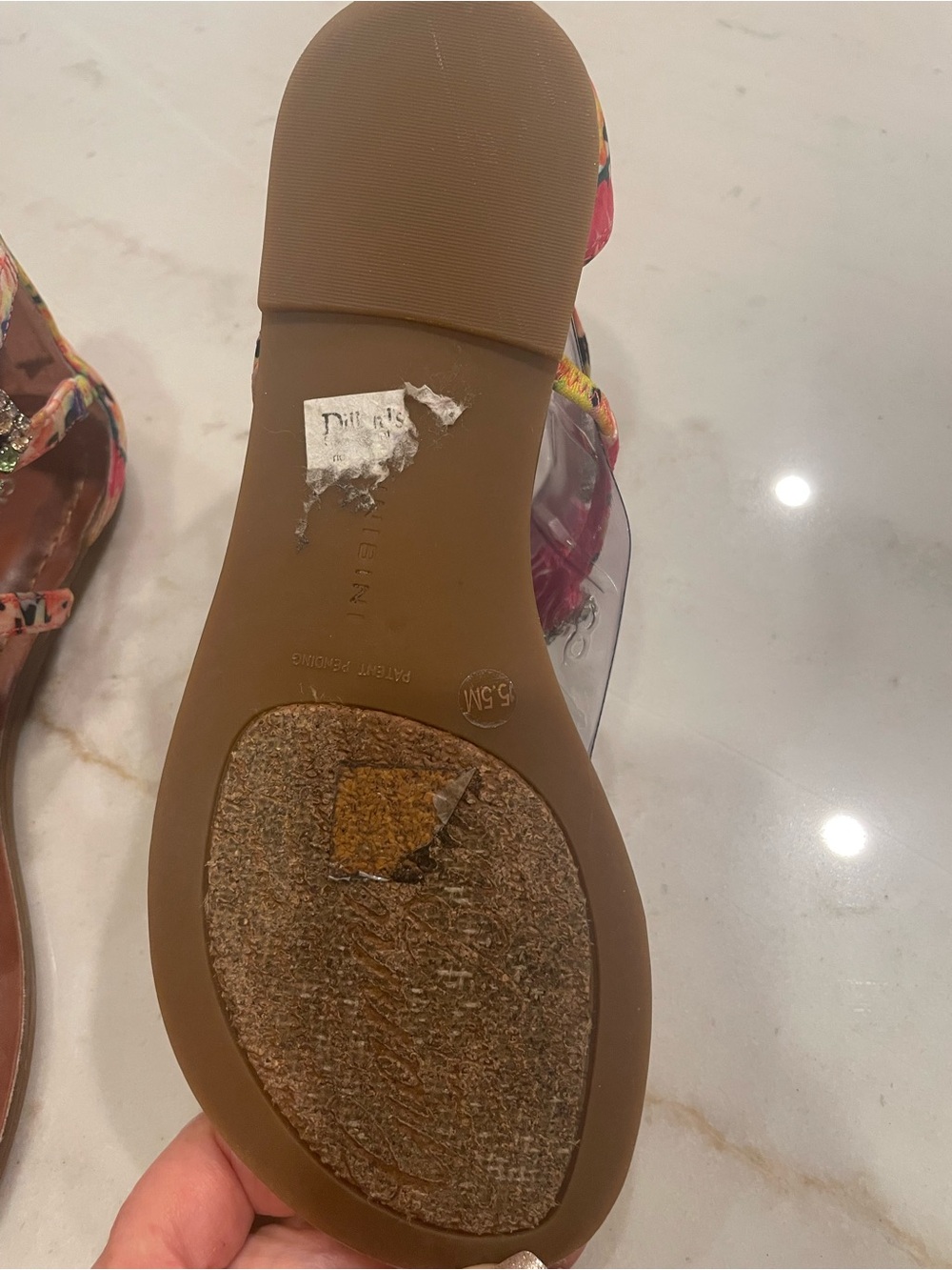 Gianni Bini Bejeweled Pink T-Strap Women's Sandals - Picture 9 of 9